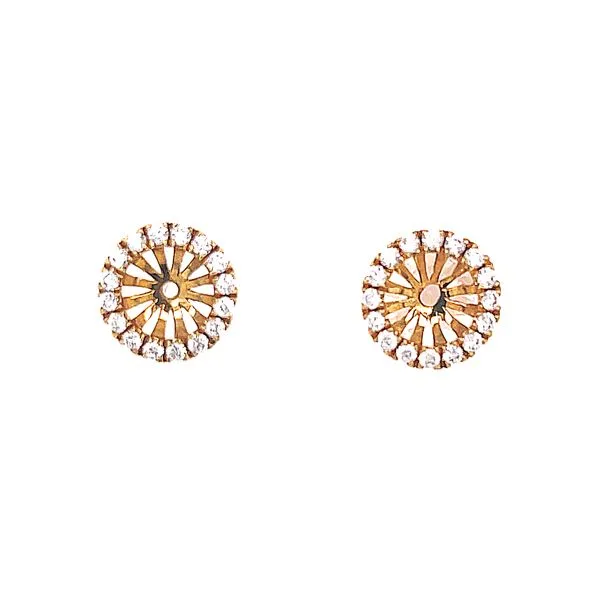 Yellow Gold Diamond Halo Earring Jackets Bryan Jewelry Prattville, AL