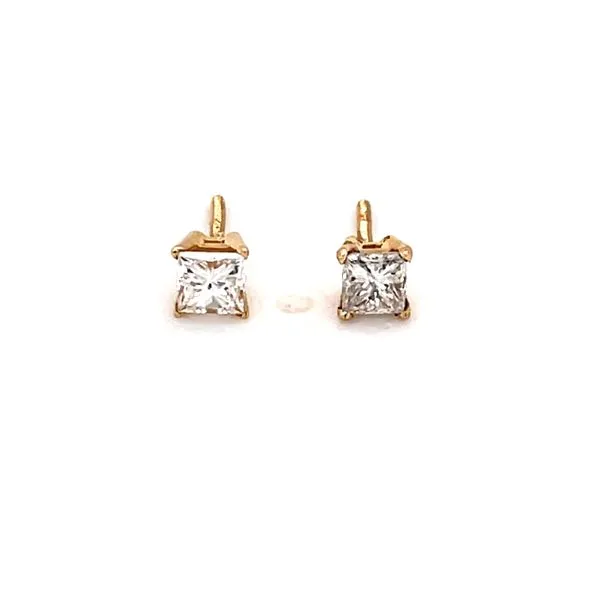 Princess Cut Diamond Studs 1/2ctw in 14ky Image 2 Bryan Jewelry Prattville, AL