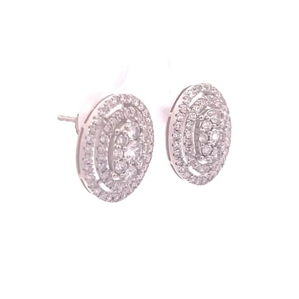 14kw Double Halo Diamond Studs-1.50ctw Image 3 Bryan Jewelry Prattville, AL