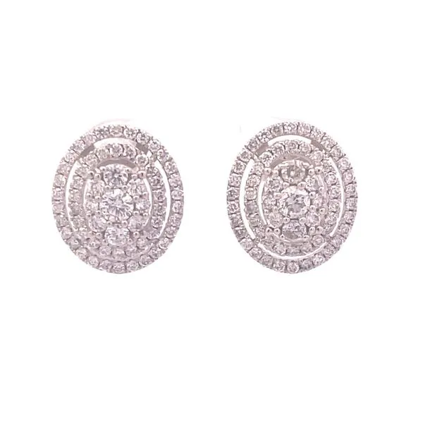 14kw Double Halo Diamond Studs-1.50ctw Image 4 Bryan Jewelry Prattville, AL