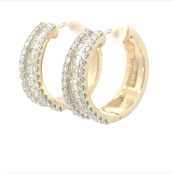 Oh, the Sparkle Diamond Baguette & Round Hoops Image 2 Bryan Jewelry Prattville, AL