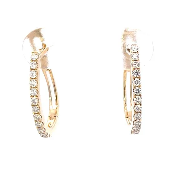 Diamond hoop earring in 14ky Image 2 Bryan Jewelry Prattville, AL
