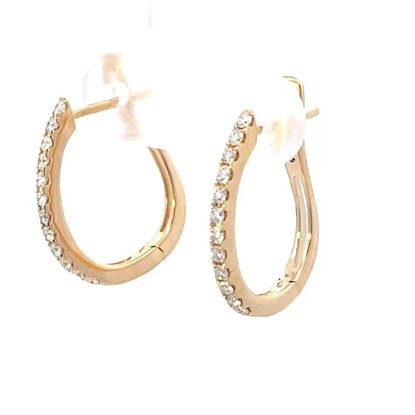 Diamond hoop earring in 14ky Image 3 Bryan Jewelry Prattville, AL