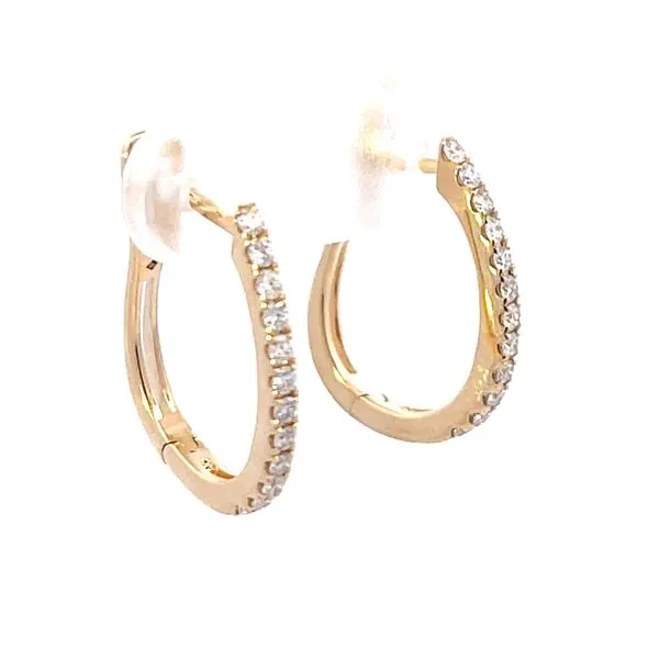 Diamond hoop earring in 14ky Image 4 Bryan Jewelry Prattville, AL
