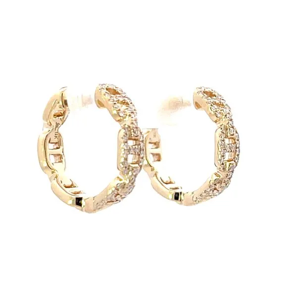 Diamond Link hoops in 14ky Image 3 Bryan Jewelry Prattville, AL