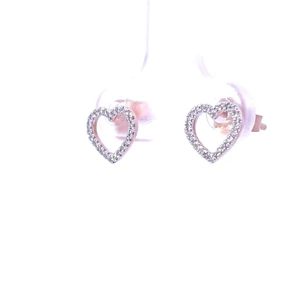 Diamond Heart Earrings Image 3 Bryan Jewelry Prattville, AL