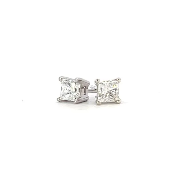 1ctw Princess cut diamond studs-14kw Image 2 Bryan Jewelry Prattville, AL
