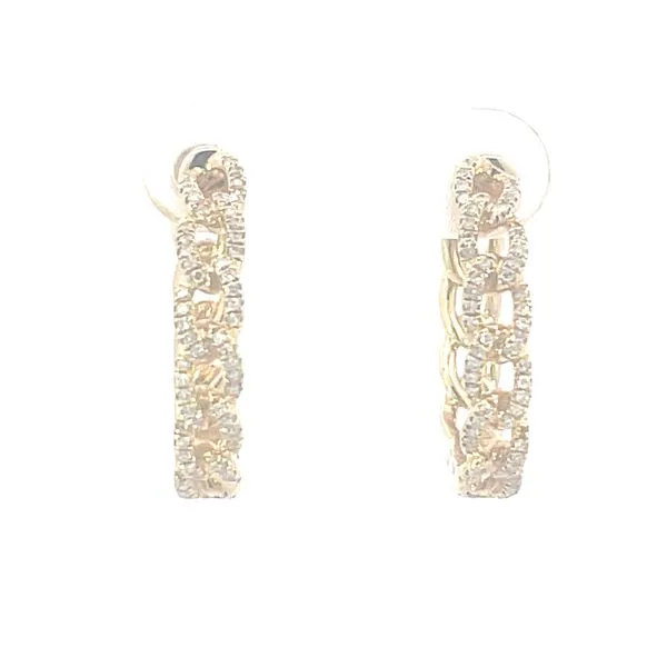 Pave' Diamond link style hoop earring-14ky-1/2ctw Bryan Jewelry Prattville, AL