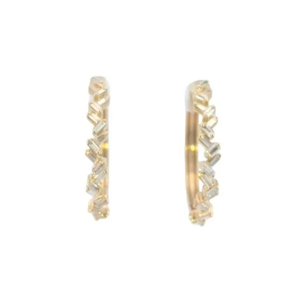 Chic Sophistication: .50ct Scattered Baguette Diamond Hoop Earrings Bryan Jewelry Prattville, AL