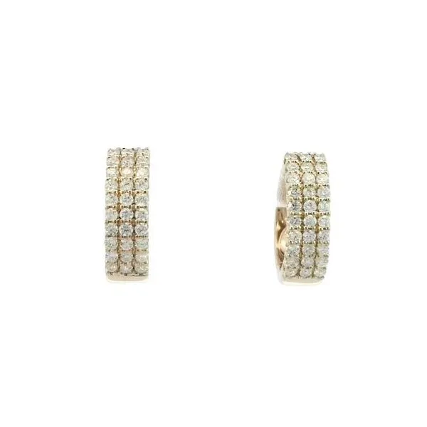 3 row Diamond Hoop earrings in 14ky Bryan Jewelry Prattville, AL