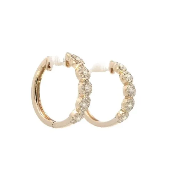 .50ctw Diamond Cluster Earrings in 14k yellow gold Image 2 Bryan Jewelry Prattville, AL