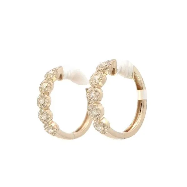 .50ctw Diamond Cluster Earrings in 14k yellow gold Image 3 Bryan Jewelry Prattville, AL