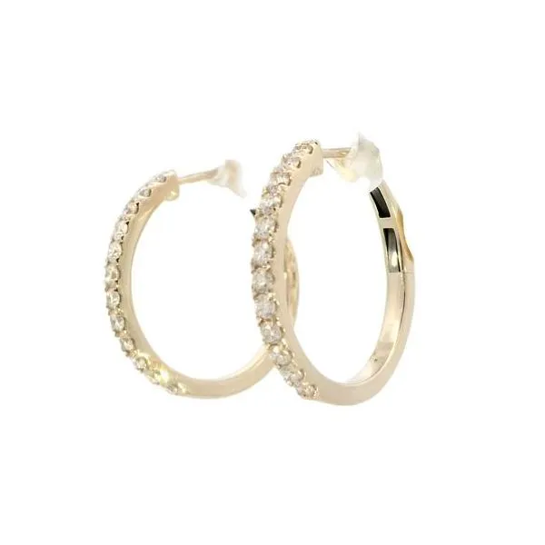 Diamond Huggie Earrings in 14ky Image 3 Bryan Jewelry Prattville, AL