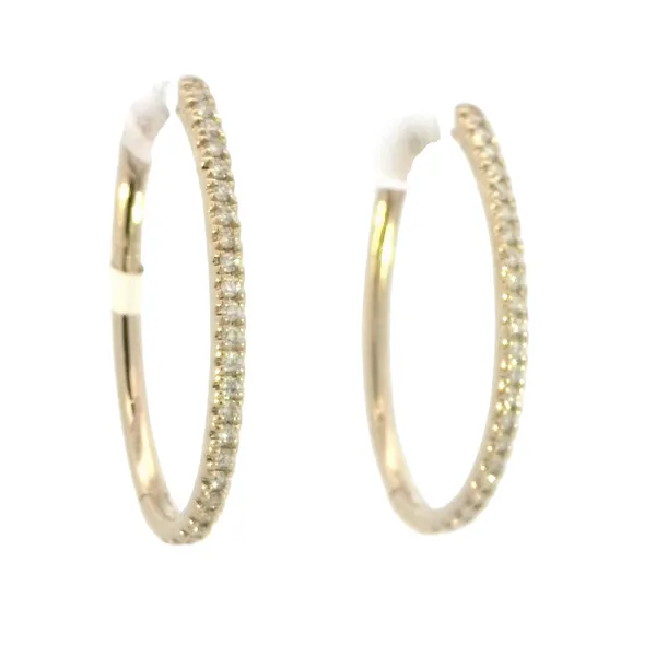Elongated Diamond Hoops Image 2 Bryan Jewelry Prattville, AL