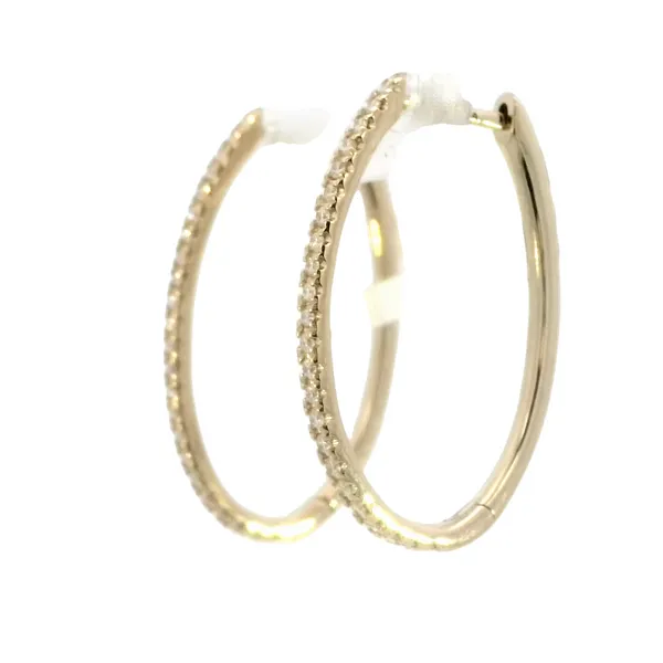 Elongated Diamond Hoops Image 3 Bryan Jewelry Prattville, AL