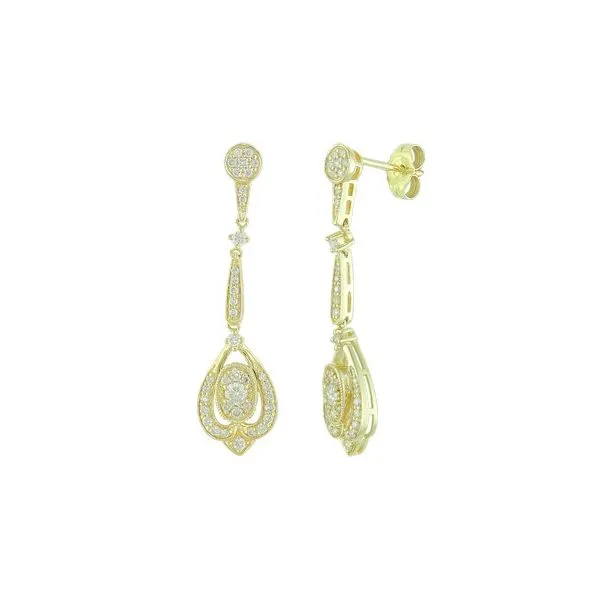 Vintage Inspired Diamond Dangles in 14ky Bryan Jewelry Prattville, AL