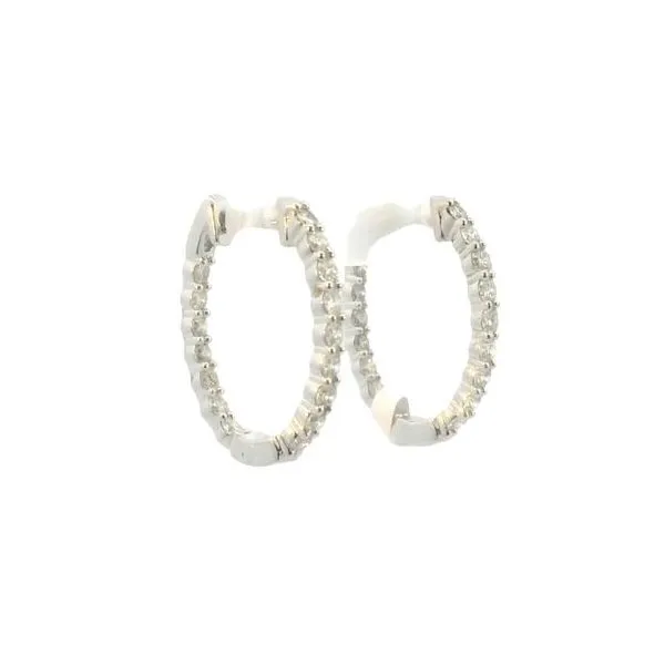 Inside-out diamond hoop earrings in 14kw Image 2 Bryan Jewelry Prattville, AL