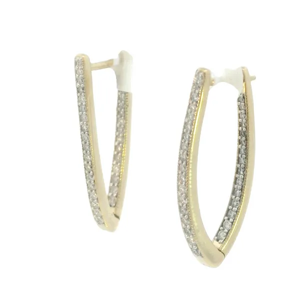 Diamond V Hoops Earring Image 2 Bryan Jewelry Prattville, AL