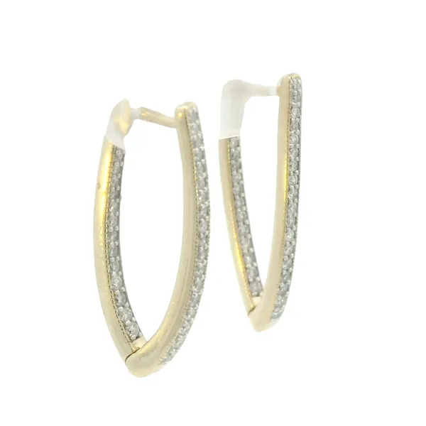 Diamond V Hoops Earring Image 3 Bryan Jewelry Prattville, AL