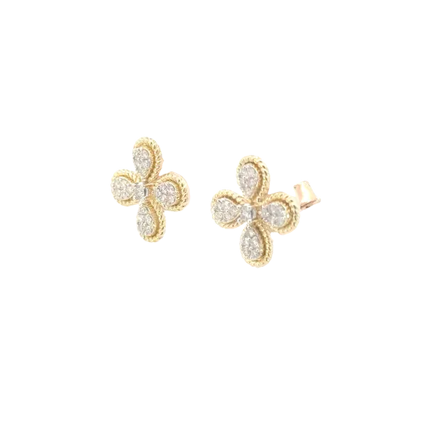 Diamond Cloverleaf Earrings Image 2 Bryan Jewelry Prattville, AL