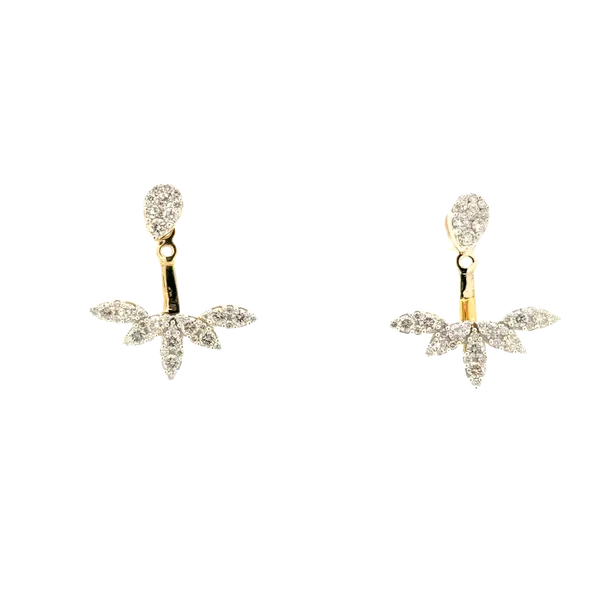 Aiya Design Pear Cluster Diamond Studs with Ear Trim Drop diamond Jacket Image 2 Bryan Jewelry Prattville, AL