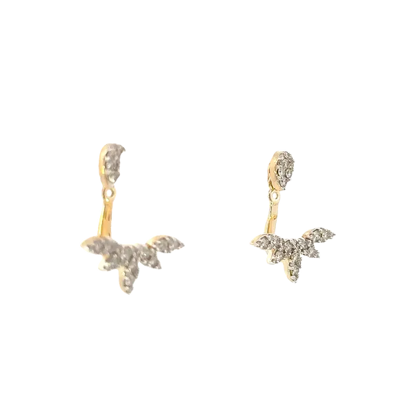 Aiya Design Pear Cluster Diamond Studs with Ear Trim Drop diamond Jacket Image 4 Bryan Jewelry Prattville, AL