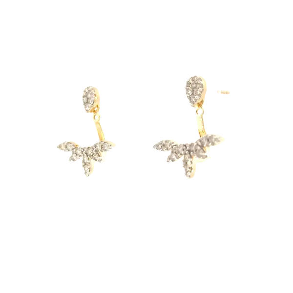 Aiya Design Pear Cluster Diamond Studs with Ear Trim Drop diamond Jacket Image 5 Bryan Jewelry Prattville, AL