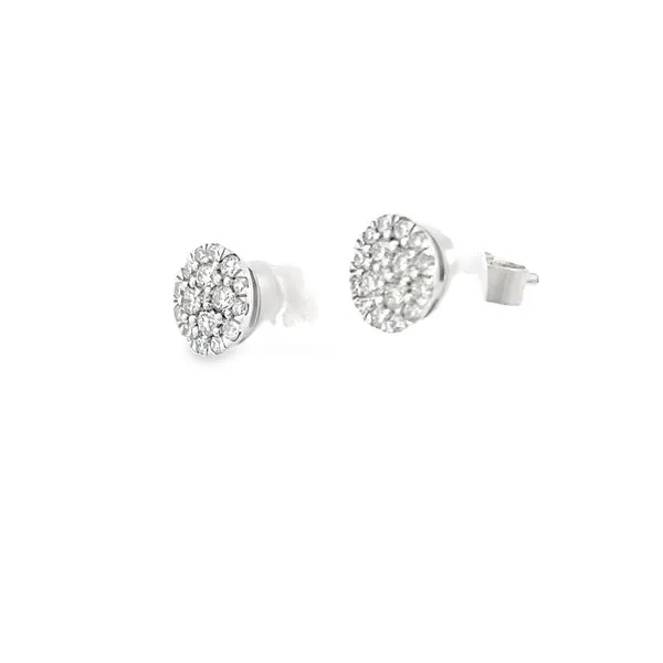 Diamond Cluster Earrings Image 2 Bryan Jewelry Prattville, AL