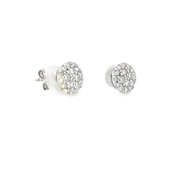 Diamond Cluster Earrings Image 3 Bryan Jewelry Prattville, AL