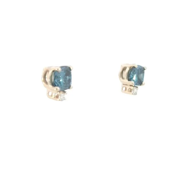 Cushion cut Blue Diamond Earrings Image 3 Bryan Jewelry Prattville, AL