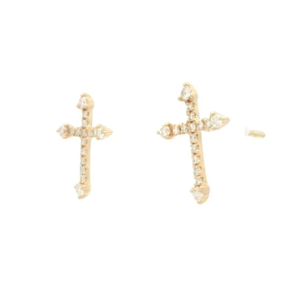 14ky Diamond Cross Earrings Image 4 Bryan Jewelry Prattville, AL