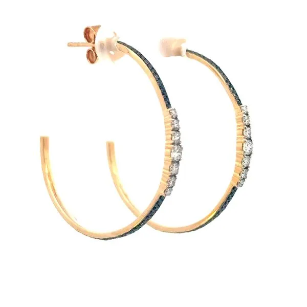 Black & White Diamond Hoop Earrings-14ky Image 2 Bryan Jewelry Prattville, AL