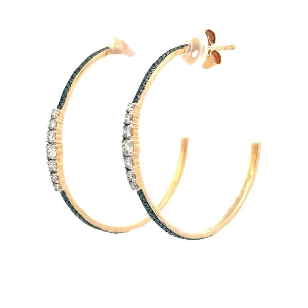 Black & White Diamond Hoop Earrings-14ky Image 3 Bryan Jewelry Prattville, AL