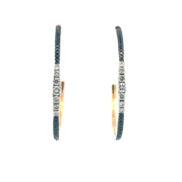 Black & White Diamond Hoop Earrings-14ky Bryan Jewelry Prattville, AL