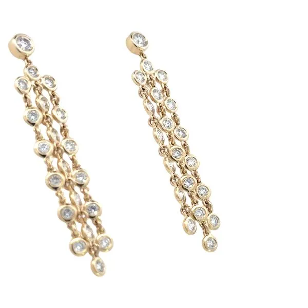Contemporary Designed Chandelier Diamond Earrings-14ky Image 3 Bryan Jewelry Prattville, AL