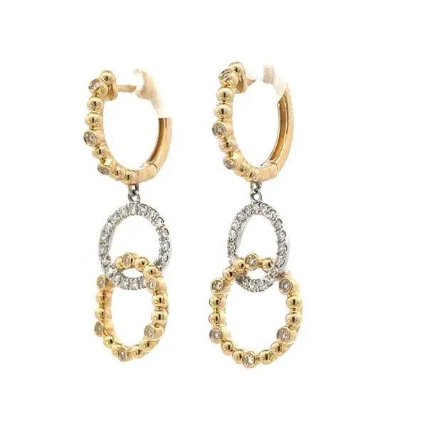 Interlocking Circles of Diamonds Earrings-14ktt Image 2 Bryan Jewelry Prattville, AL