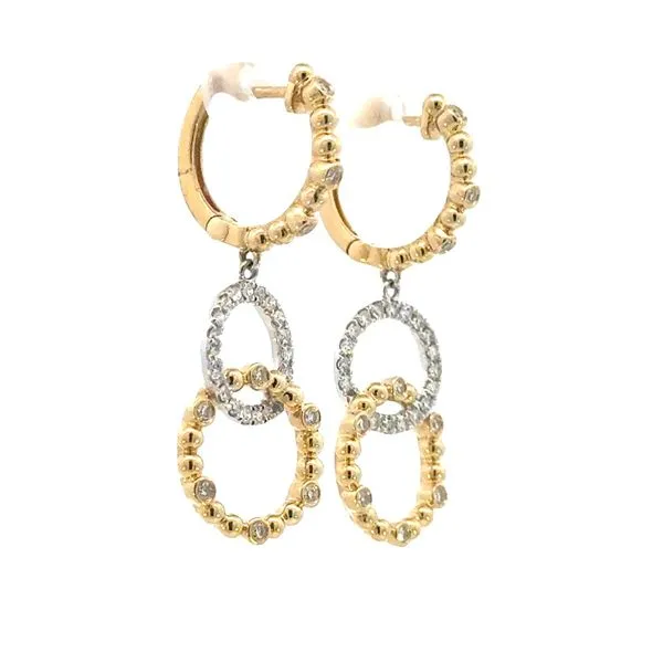 Interlocking Circles of Diamonds Earrings-14ktt Image 3 Bryan Jewelry Prattville, AL