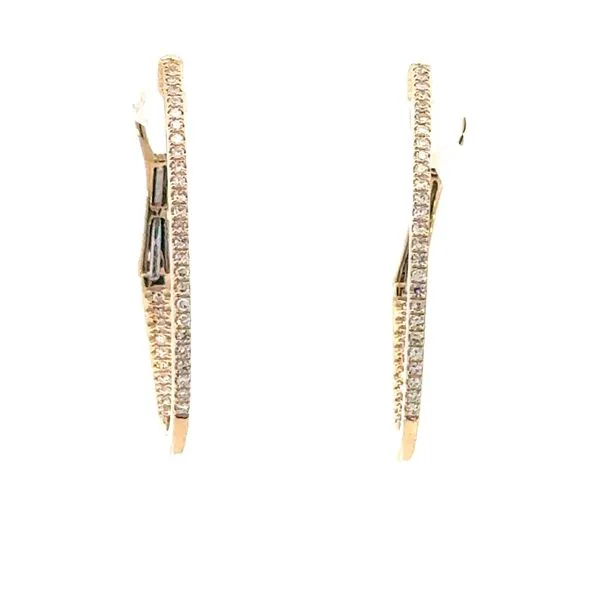 Oval Diamond Hoop Earrings-14ky Bryan Jewelry Prattville, AL
