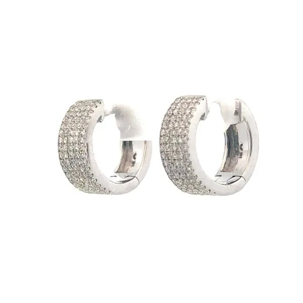 Shimmer Diamond Huggies-14kw Image 2 Bryan Jewelry Prattville, AL