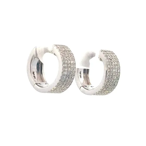 Shimmer Diamond Huggies-14kw Image 3 Bryan Jewelry Prattville, AL