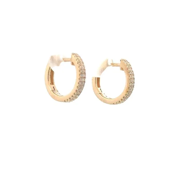 Double Row Diamond Huggies-14ky Image 3 Bryan Jewelry Prattville, AL