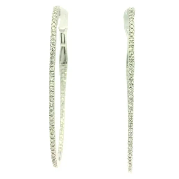 Sleek Sparkle, Effortless Glamour Diamond Oval Hoop Earrings in 14kw Bryan Jewelry Prattville, AL