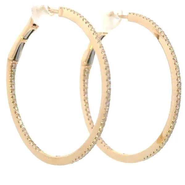 Radiant from Every Angle<br>, Diamond Hoop Earrings in 14ky Image 2 Bryan Jewelry Prattville, AL
