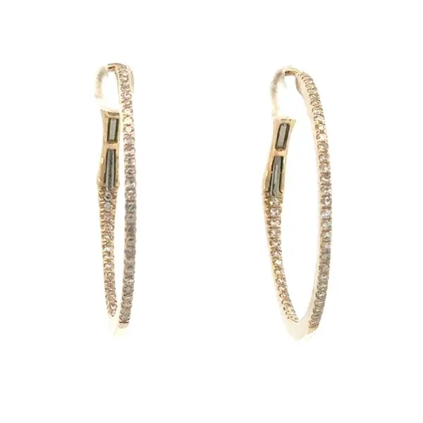 Diamond Hoop Earrings-14ky- Petite Hoops with Powerful Sparkle Bryan Jewelry Prattville, AL