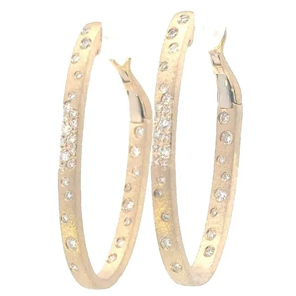 Modern Texture, Brilliant Sparkle<br>, Confetti Diamond Earrings in 14ky Image 2 Bryan Jewelry Prattville, AL