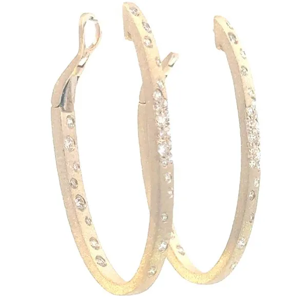Modern Texture, Brilliant Sparkle<br>, Confetti Diamond Earrings in 14ky Image 3 Bryan Jewelry Prattville, AL