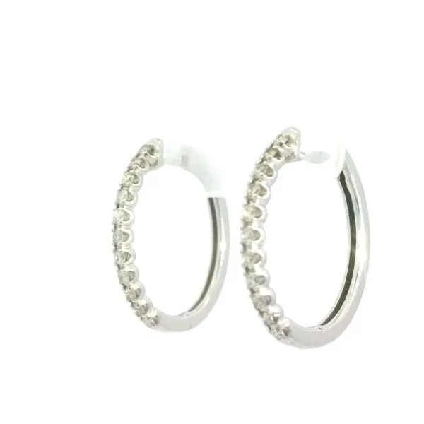 14kw Diamond Hoop Earrings Image 2 Bryan Jewelry Prattville, AL