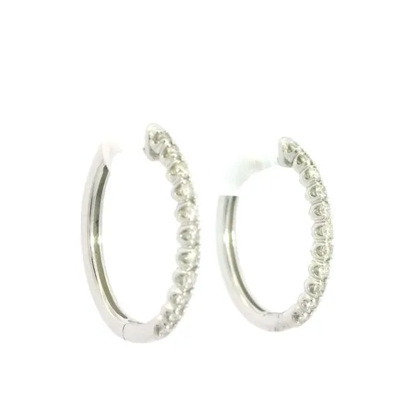 14kw Diamond Hoop Earrings Image 3 Bryan Jewelry Prattville, AL