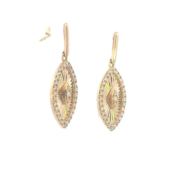 Marquise Shaped Gold Drop Earrings with 1/2ctw diamonds-14ky Image 2 Bryan Jewelry Prattville, AL