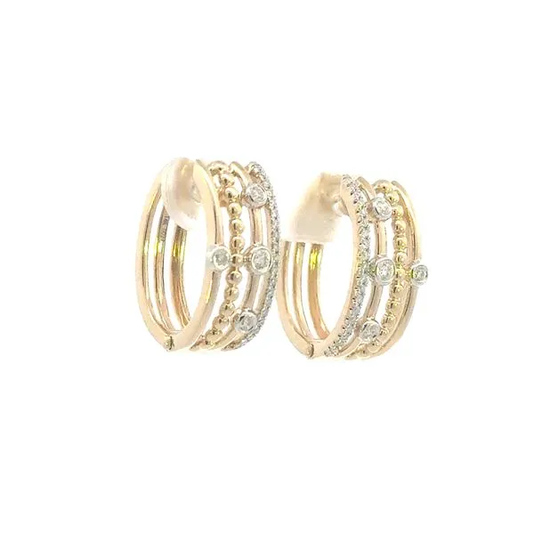 Four Row Diamond Hoop-1/4ctw-14ky Image 2 Bryan Jewelry Prattville, AL